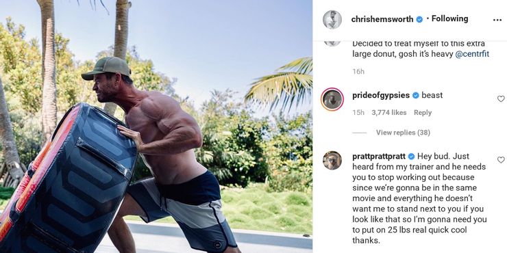 Chris Pratt Berkomentar Di Postingan Hemsworth