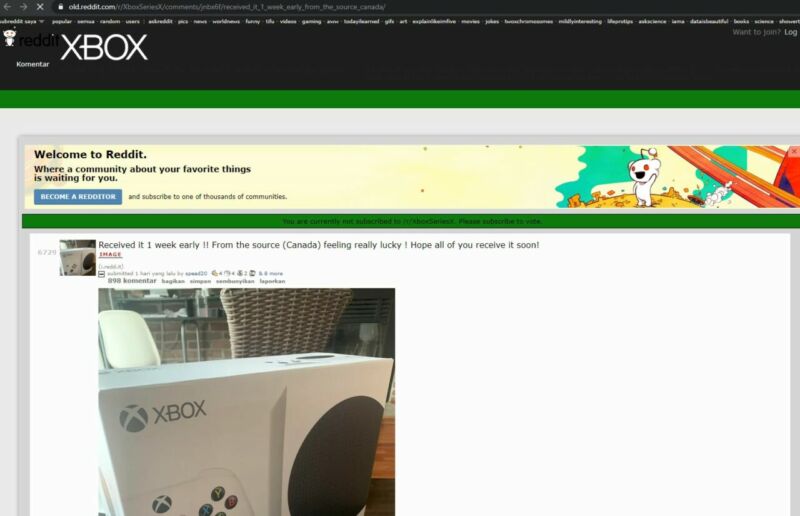 Reddit Xbox Series S
