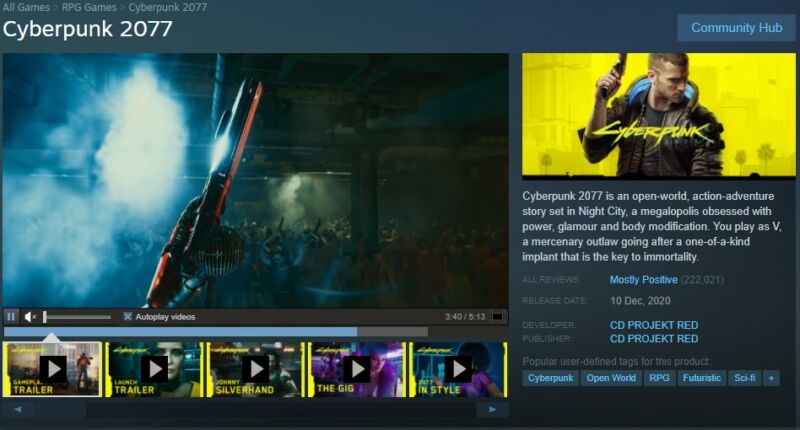 Cyberpunk 2077 Steam