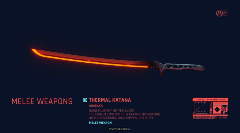 Thermal Katana Cyberpunk 2077