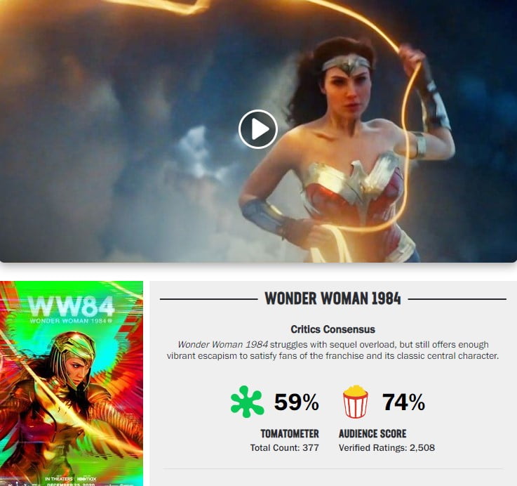 Wonder Woman 1984 Busuk