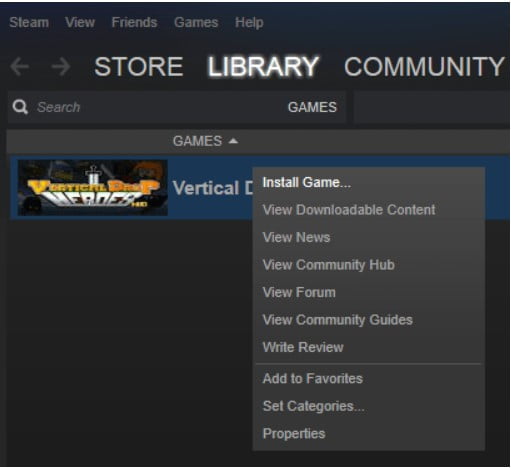 Install Game Steam