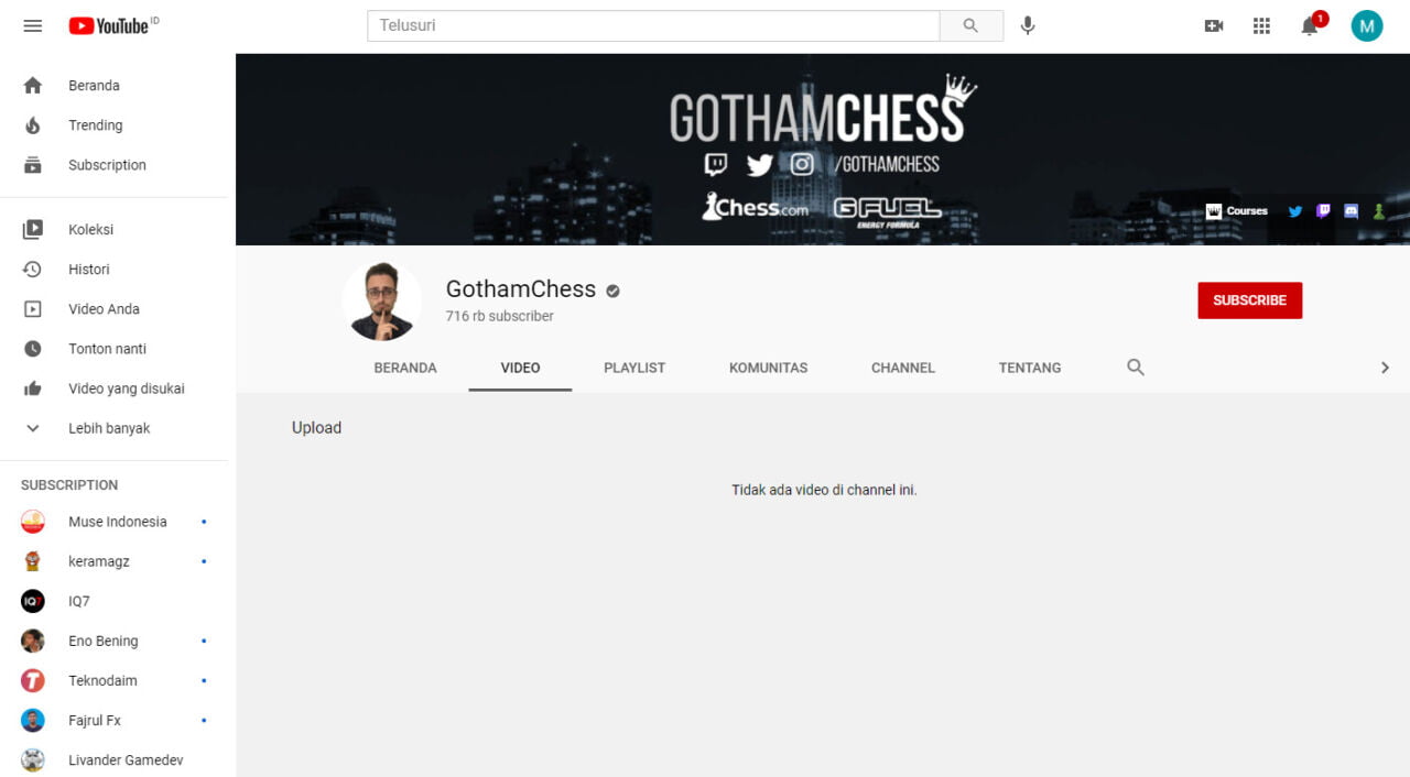 Akun  Gothamchess Blokir Warganet Indonesia, Video Tak Bisa