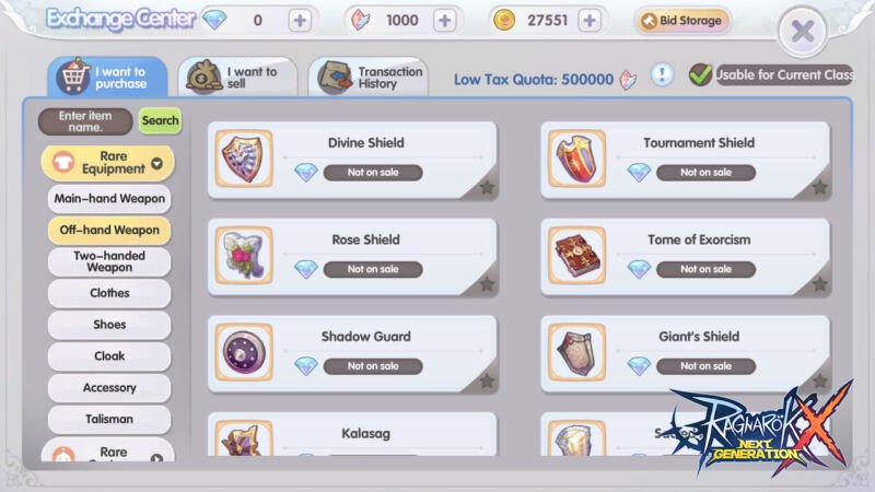 Ragnarok X Next Generation Exchange Center