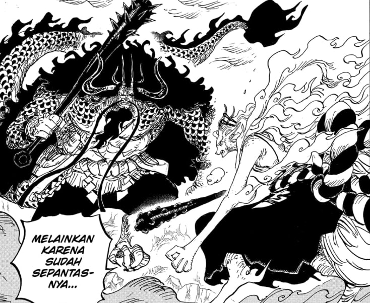 Wujud Hybrid Zoan Milik Yamato | Manga One Piece 1019