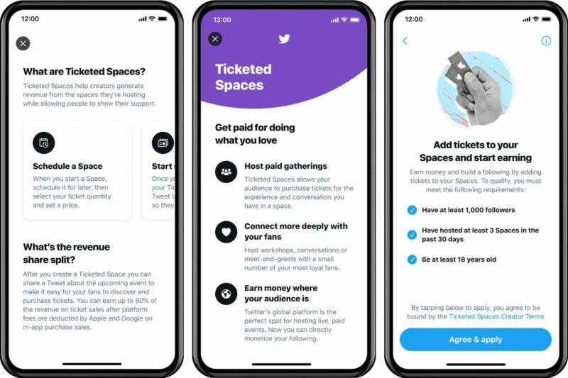 Ticketed Spaces Twitter