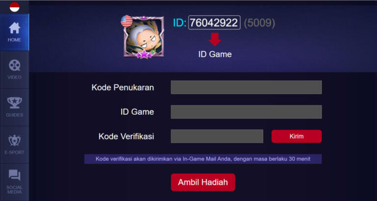 cara redeem skin mobile legends