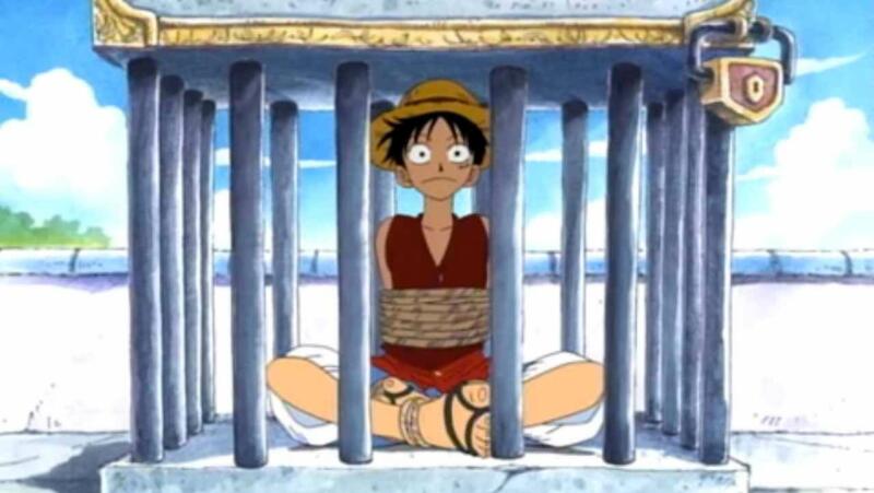 Orange Town | momen Luffy masuk penjara