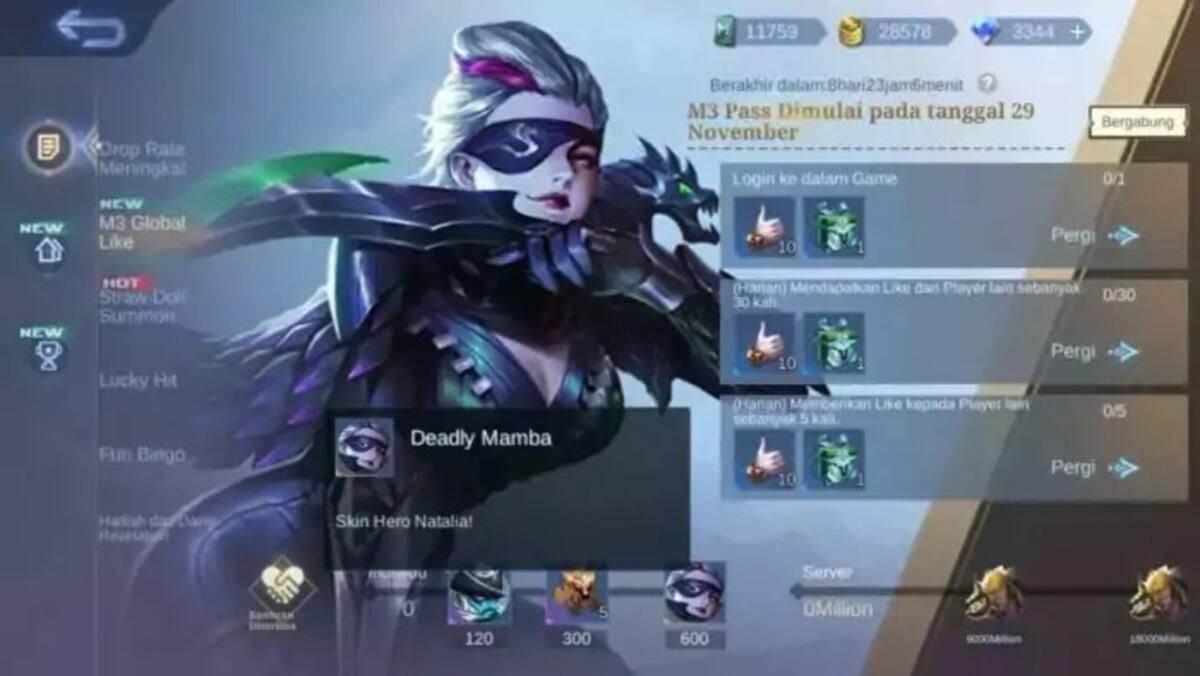 Catat, Login Tanggal Segini Bisa Dapatkan Skin Natalia Gratis!