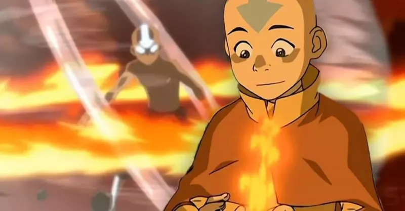 Aang In The Avatar State And Firebending
