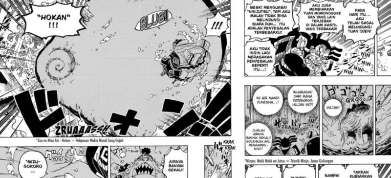 Raizo Dan Jinbe Bekerjasama | Manga One Piece 1046