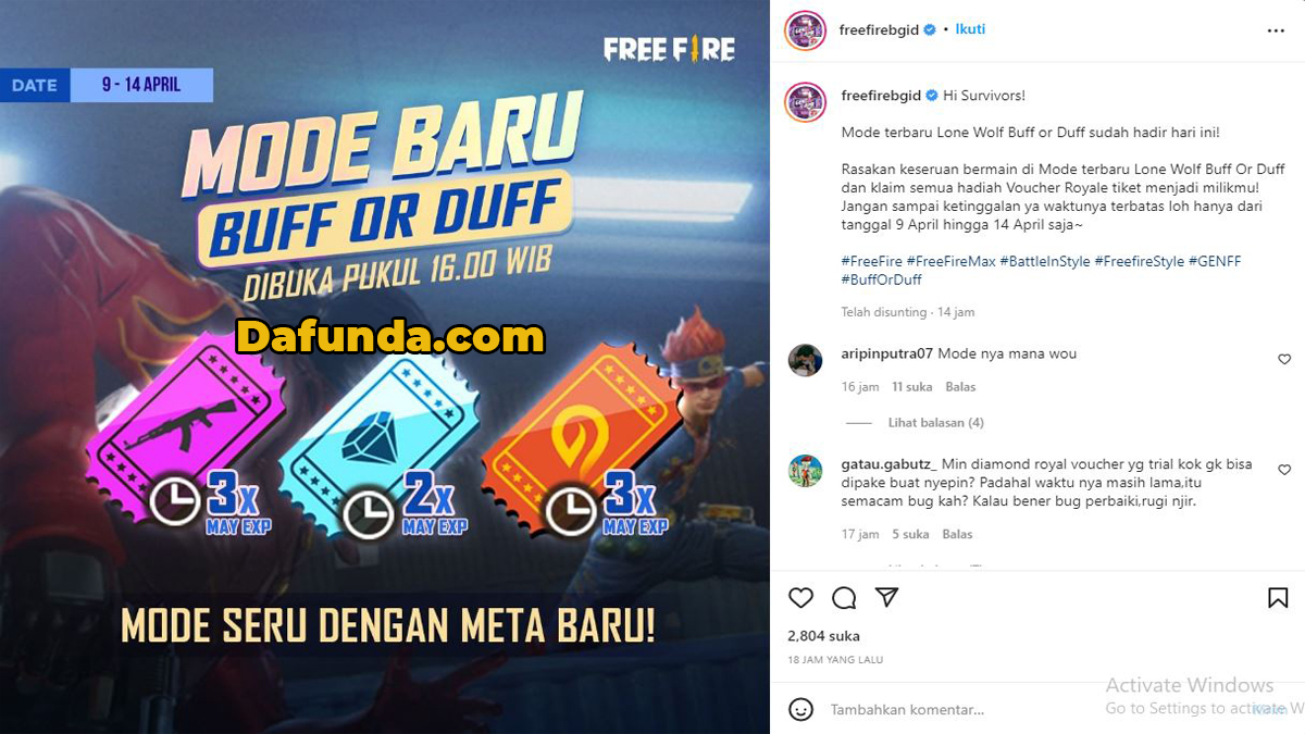 Mode Buff or Duff FF Kapan Rilis? Begini Cara Mainnya! 1 Mode Buff Or Duff Ff 1
