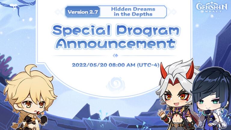 Jadwal Livestreaming Genshin Impact v2.7 Resmi Diumumkan 3 Jadwal Livestreaming Genshin Impact v2.7 Resmi Diumumkan