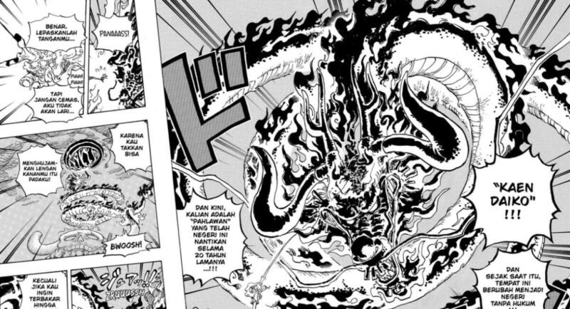 Luffy Kepanasan Ketika Terkena Serangan Kaido