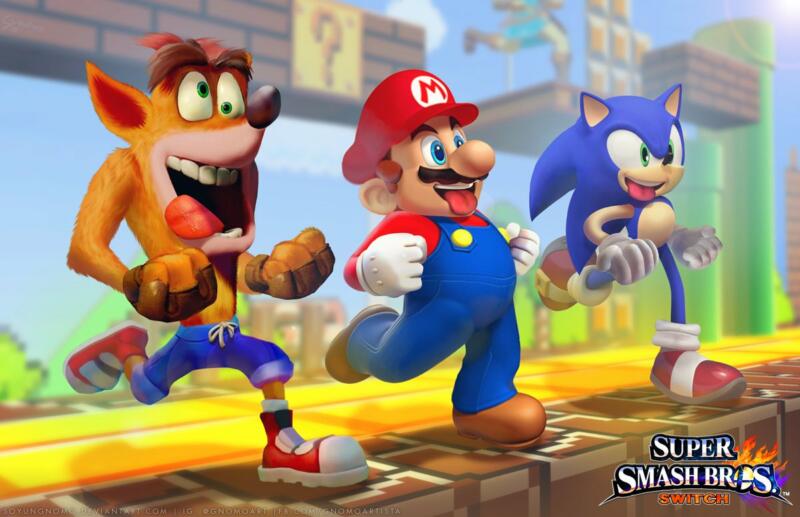 Nintendo Super Smash Bros Crash Bandicoot Mario Sonic