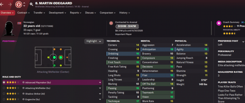 Sports Interactive Football Manager 2022 Martin Odegaard