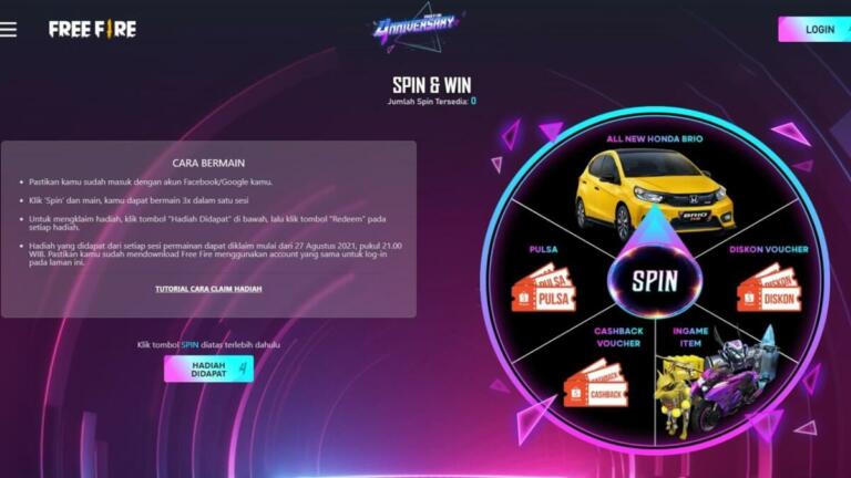 Bisa Mendapat Hadiah Keren, Begini Cara Bermain Free Fire Wheel Spin