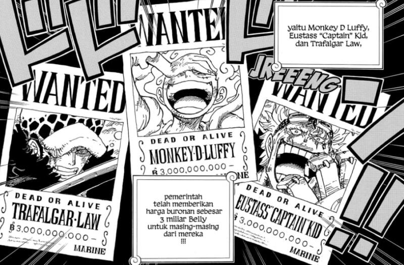 Bounty Baru Luffy Kid Dan Law | Manga One Piece chapter 1053