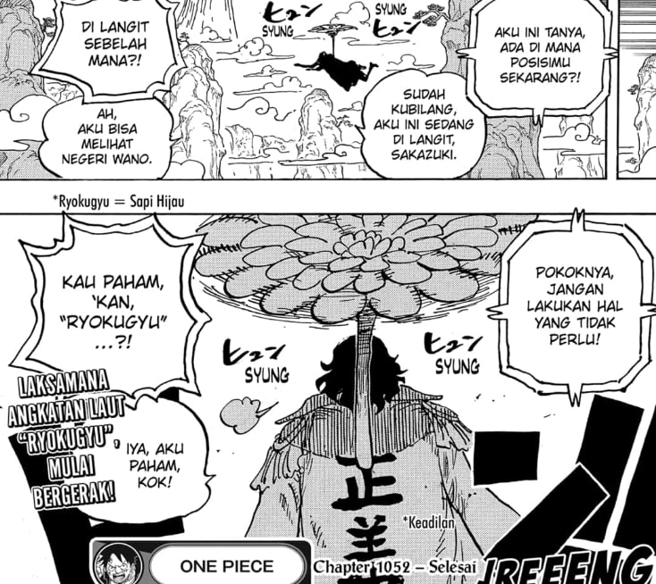 Ryokugyu Datang Ke Wano | Manga One Piece 1052