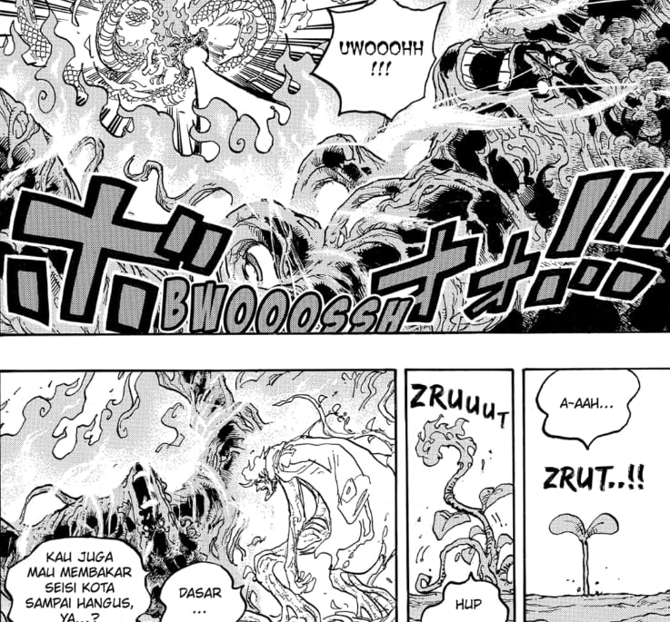 Bolo Breath Momonosuke Berhasil Menyerang Ryokugyu | manga One Piece 1055