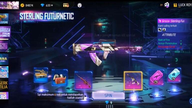Ada Gun Skin Groza Sterling Futurnetic FF di Moco Store Free Fire!