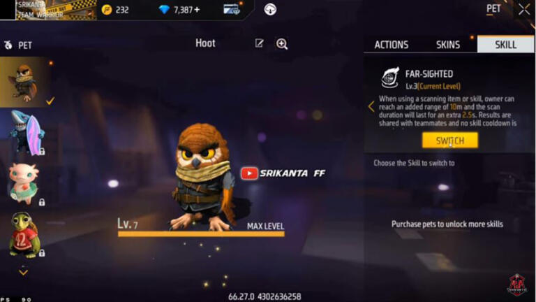 cara mendapatkan Pet Owl Hoot Ff 1