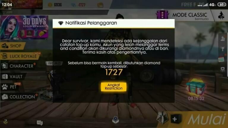 Diamond Minus? Begini Cara Mengatasi Diamond Negatif di Free Fire