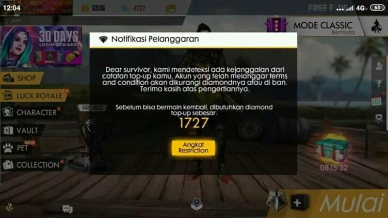 Begini Cara Mengatasi Diamond Negatif Di Free Fire