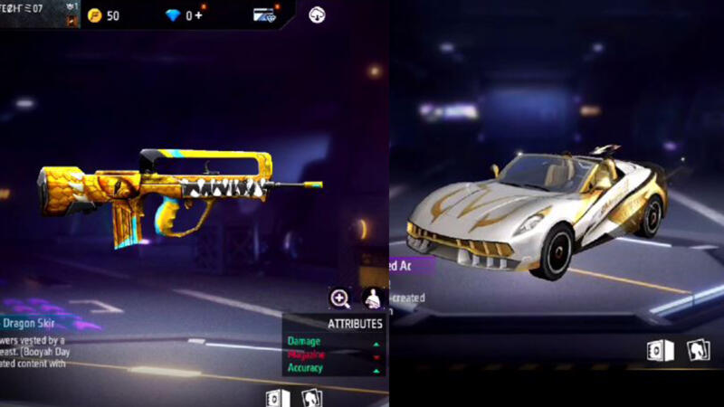 Gun Skin Famas Dragon Dan Sports Car Acer Ff Gratis 3