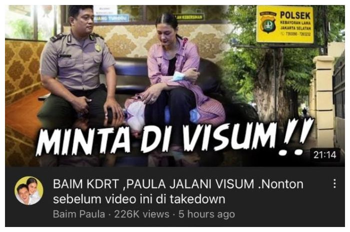 N E W Smedia Tangkapan Layar Viral Konten Kdrt Baim Wong