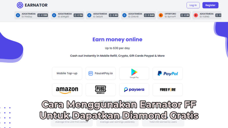 Cara Menggunakan Earnator FF Untuk Dapatkan Diamond Gratis 12 Cara Menggunakan Earnator FF Untuk Dapatkan Diamond Gratis