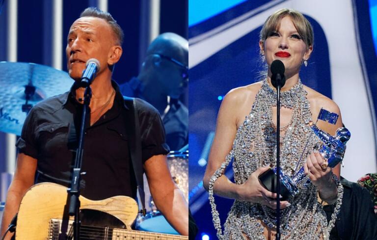Bruce Springsteen (kiri0 memuji album baru Taylor Swift (kanan) baru-baru ini | NME