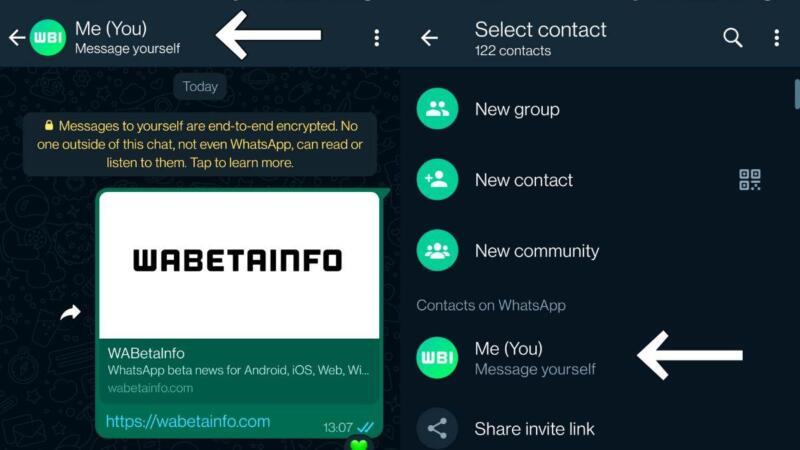 Trik Whatsapp kirim pesan ke Nomor sendiri | WABetaInfo