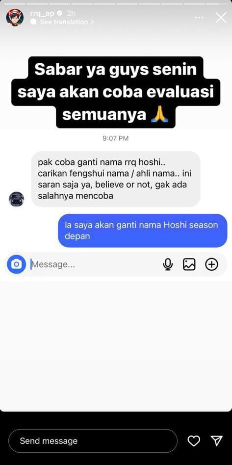 RRQ AP Pertimbangkan Ganti Nama RRQ Hoshi