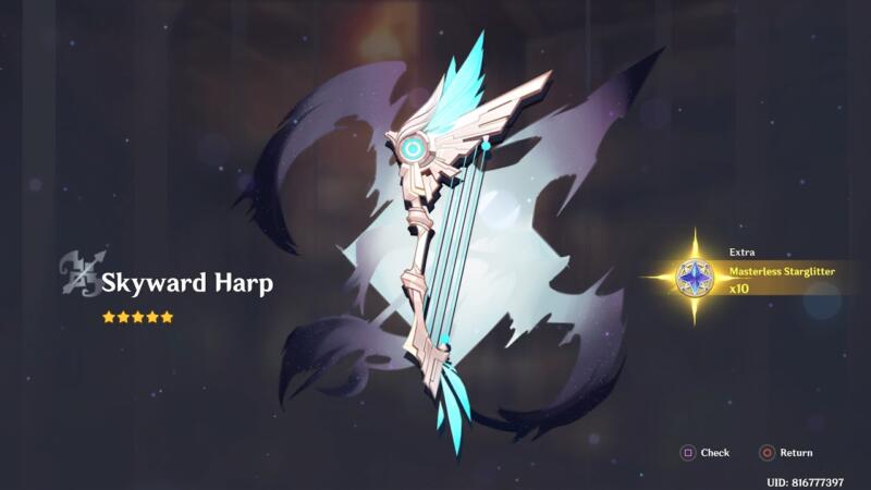 Skyward Harp | senjata terbaik Venti Genshin Impact