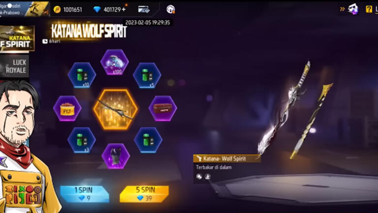 Cara Mendapatkan Katana Wolf Spirit FF Dengan Mudah