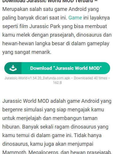 jurassic world the game mod apk