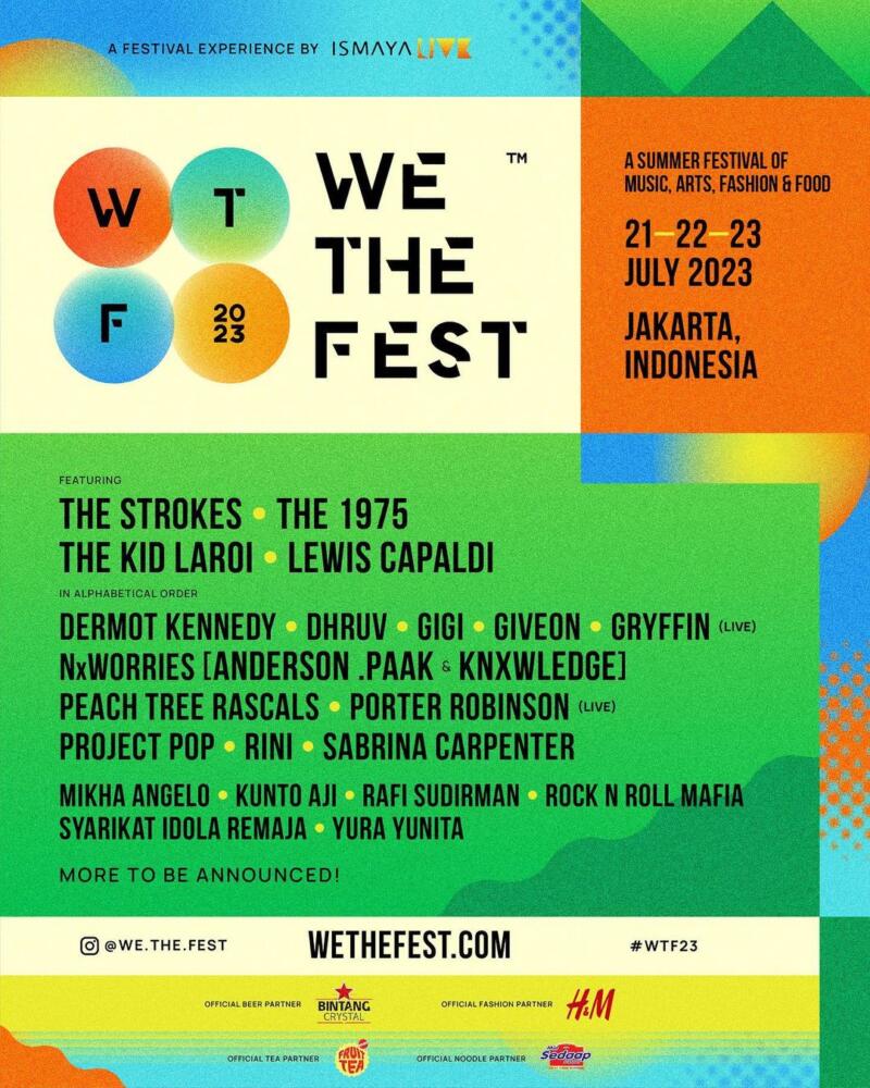 Daftar lengkap penampil di We The Fest 2023 | Instagram @we.the.fest