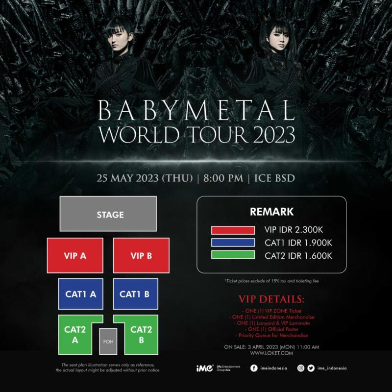 Detail harga tiket konser BABYMETAL di Indonesia 2023 | iME Indonesia