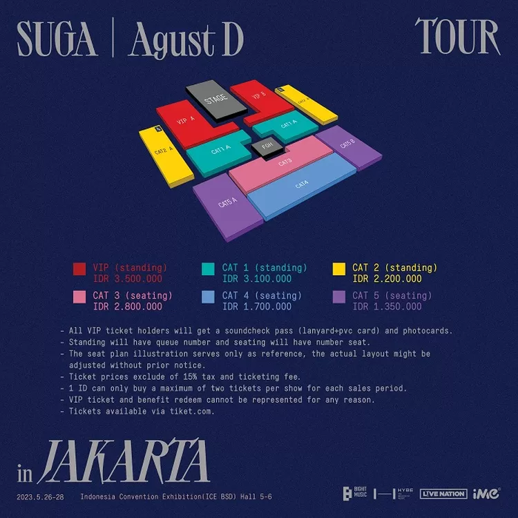 Detail harga tiket konser Suga BTS di Indonesia | iME Indonesia
