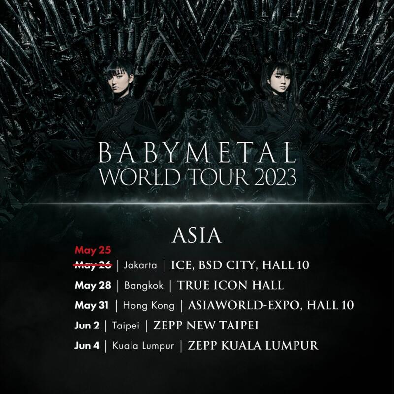 Jadwal konser BABYMETALl di Indonesia pasca revisi | Instagram @imeindonesia