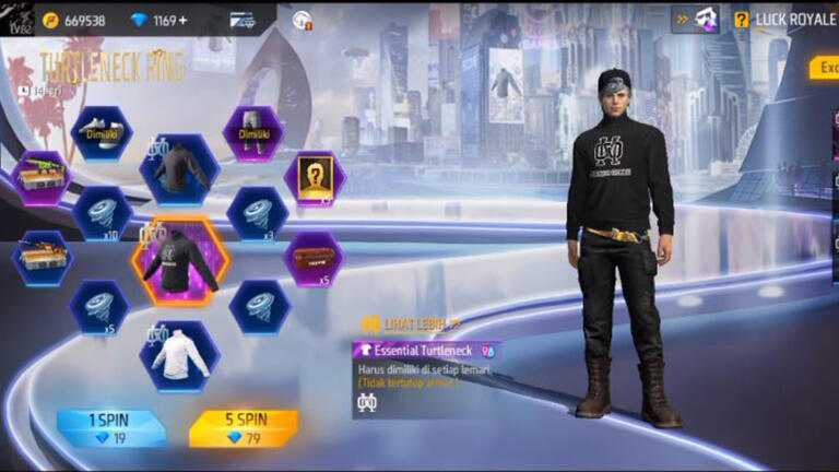 cara mendapatkan essential turtleneck ff 1