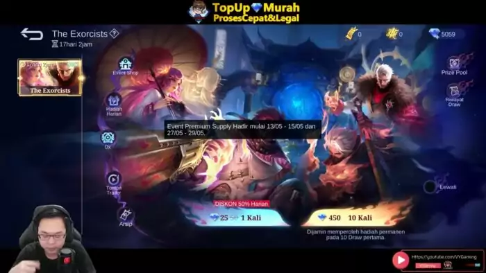 Bocoran event Urban Exorcist Mobile Legends | YouTube VY Gaming