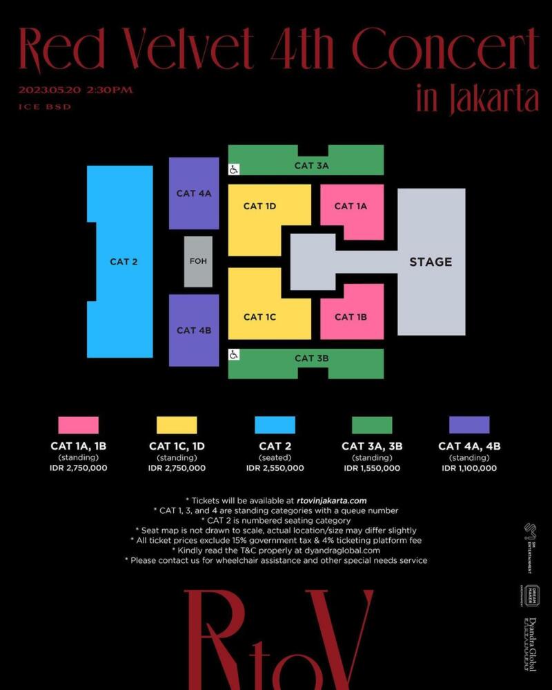 Pembagian Kursi konser Red Velvet di Indonesia 2023 | Dyandra Global