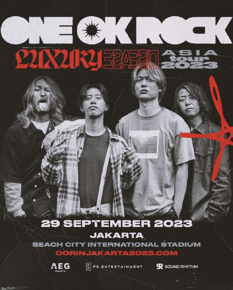 Poster resmi konser ONE OK ROCK di Jakarta 2023 | PK Entertainment
