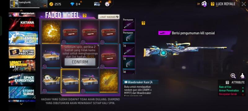 Wavebreaker Kaze Weapon Loot Crate Free Fire | Garena