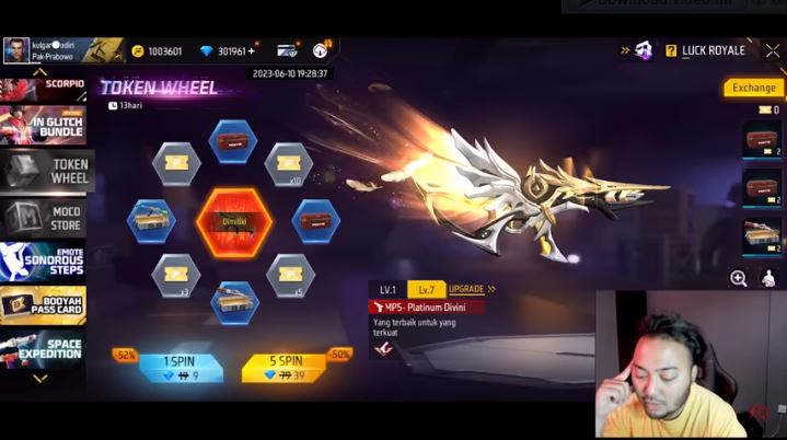 Cara-mendapatkan-mp50-platinum-divinity-ff