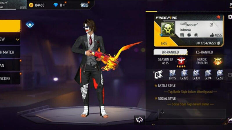 Foto Akun Free Fire Sg Opm