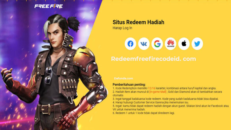 Redeem Free Fire Code Id 1