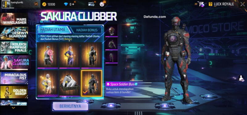 Bundle FF Space Soldier | Garena
